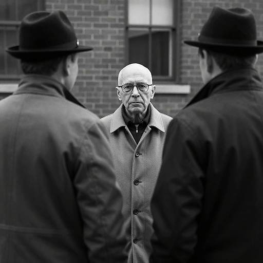 Urban Encounter: A Timeless Black and White