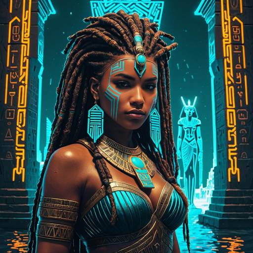 Cybernetic Sumerian Warrior Queen Portrait