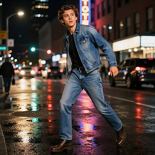 Tom Holland in Urban Denim Vibes