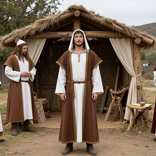 Shepherd in Nativity Play Scene