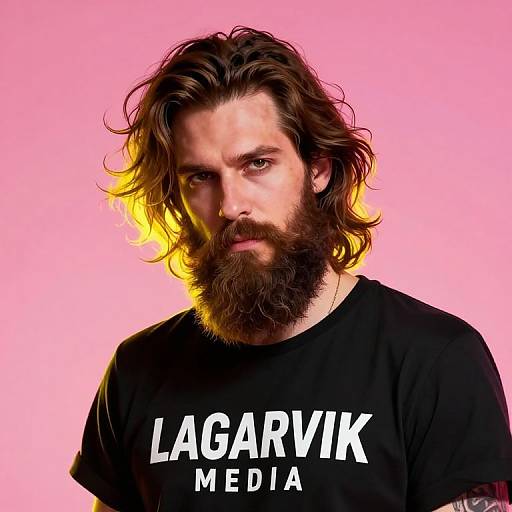 Rockstar with Dramatic Pink and Yellow Lighting