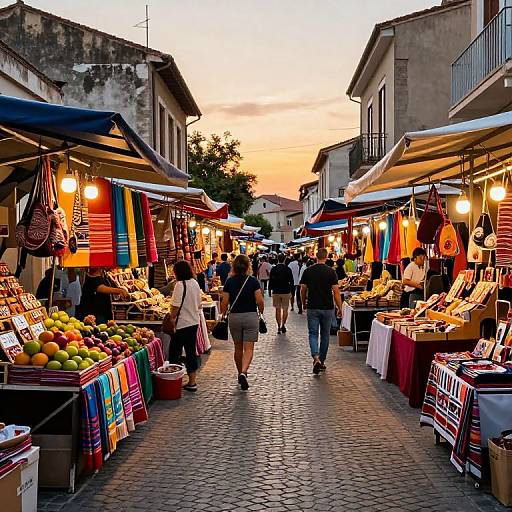 Mediterranean Street Market at Sunset