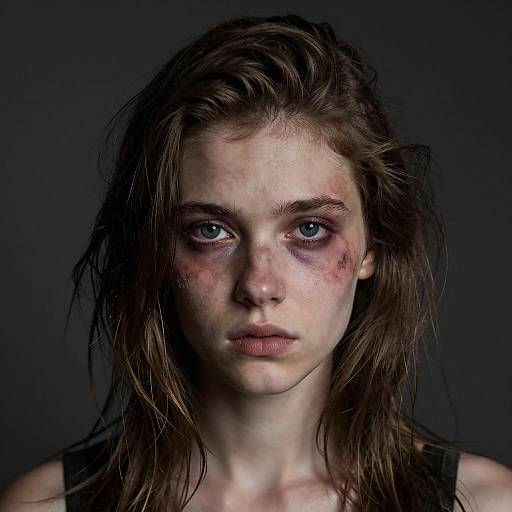 Portrait of a Somber Young Woman