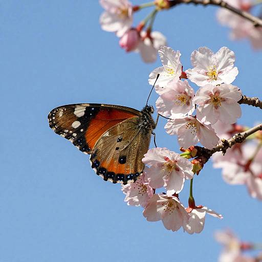 Vivid Butterfly on Cherry Blossom
