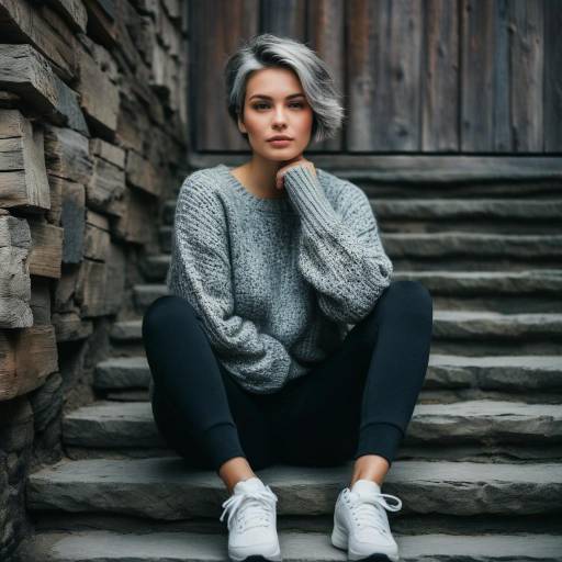 Young Woman Sitting on Stone Steps