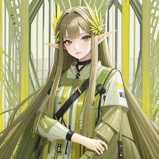 Illustration of Muelsyse (arknights), arknights in the style of Tenjou ryuka