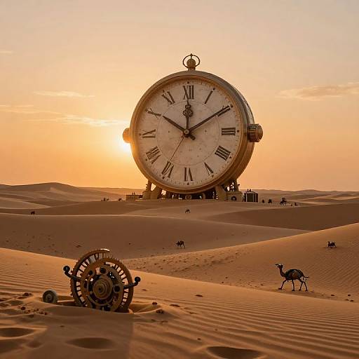 Surreal Desert Timepiece Landscape