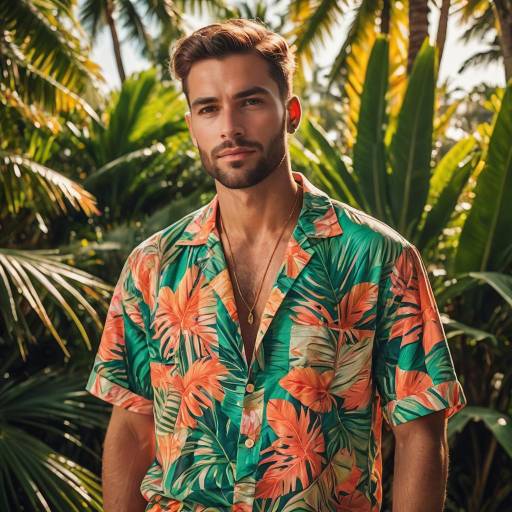 Tropical Summer Vibes: Confident Young Man