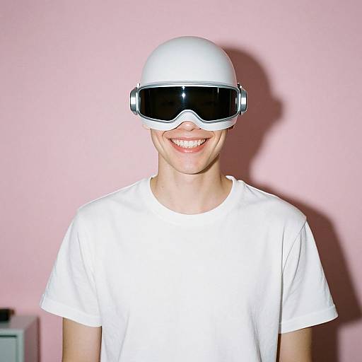 Androgynous Robot in Pastel Room