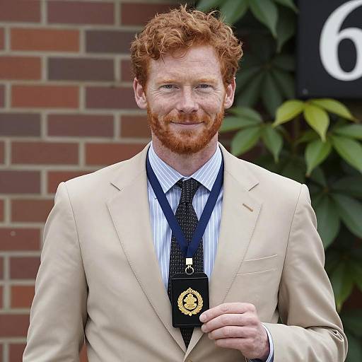 Red-Haired Man in Beige Suit Portrait