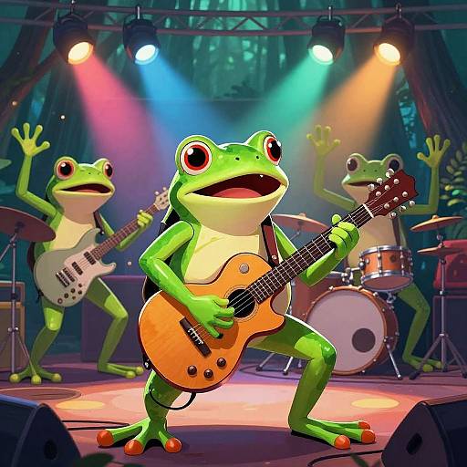 Frogs Rocking Forest Concert
