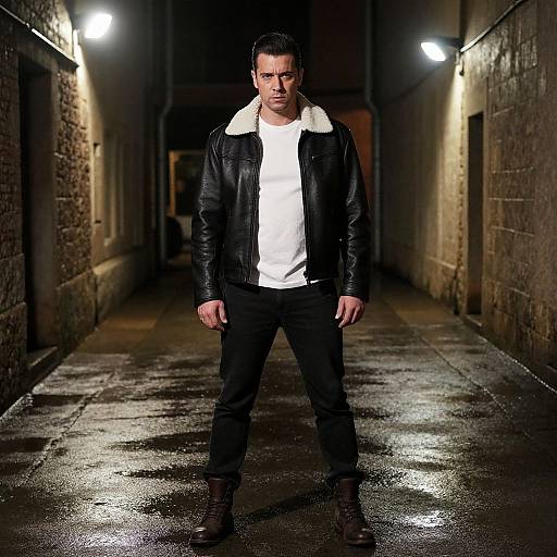 Moody Nighttime Alley Portrait