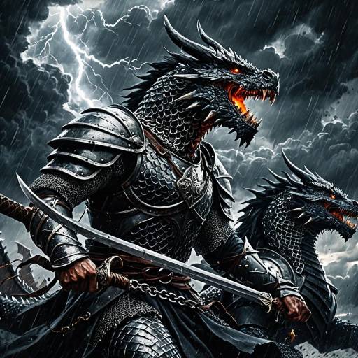 Epic Dragon Riders in Stormy Fantasy