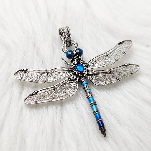 Steampunk Dragonfly Wire Wrapped Pendant