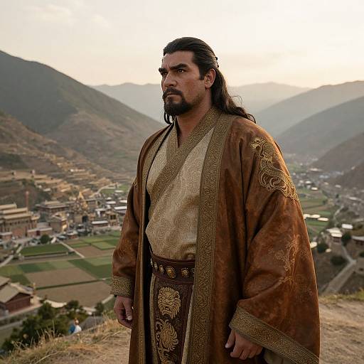 Ancient Ruler Overlooking Himalayan Empire