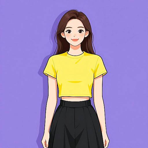 Smiling Woman in Casual Minimalist Style