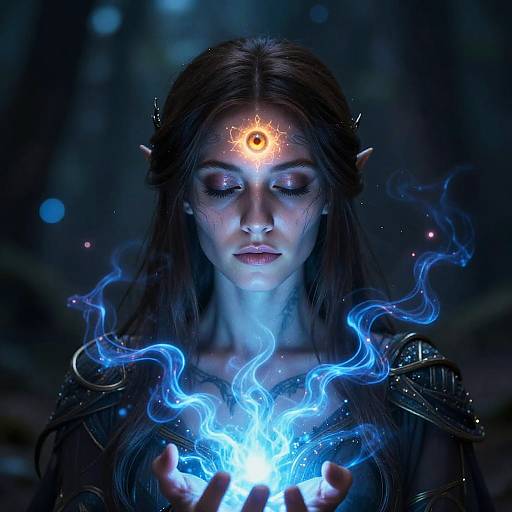 Ethereal Elven Woman with Psychic Powers