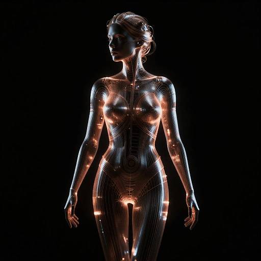 Futuristic Metallic Woman Silhouette