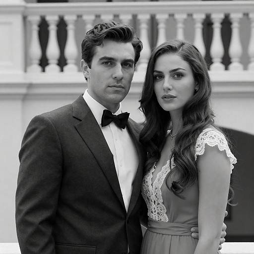 Intense Couple Portrait in Monochrome