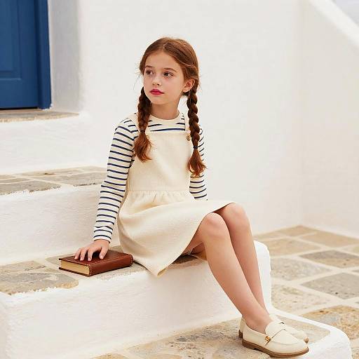 Young Girl by Mediterranean Villa