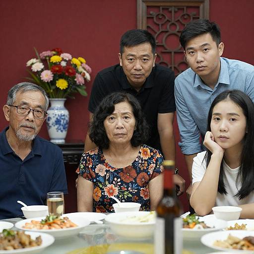 Family Gathering Around the Dining Table