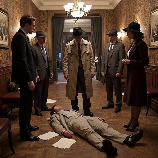 Vintage Hotel Murder Mystery Scene