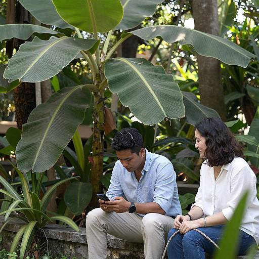 Tropical Garden Portrait of Two People