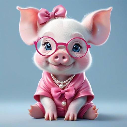 Adorable Piglet Cartoon Character Design