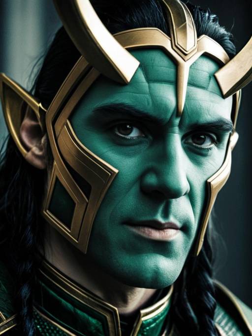 Man in Detailed Loki Costume Headshot