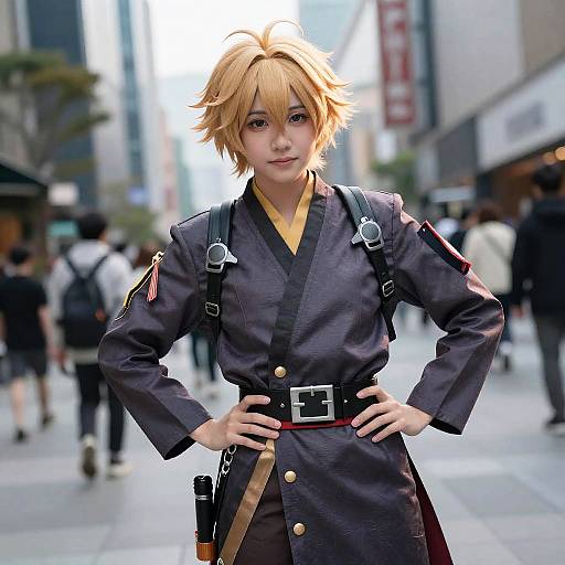 Cosplayer in Kocho Shinobu Inspired Outfit