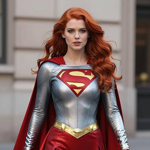 Female Supergirl Cosplay with Red Hair