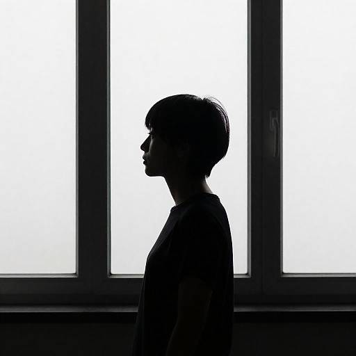 Silhouette of Person in Front of Window