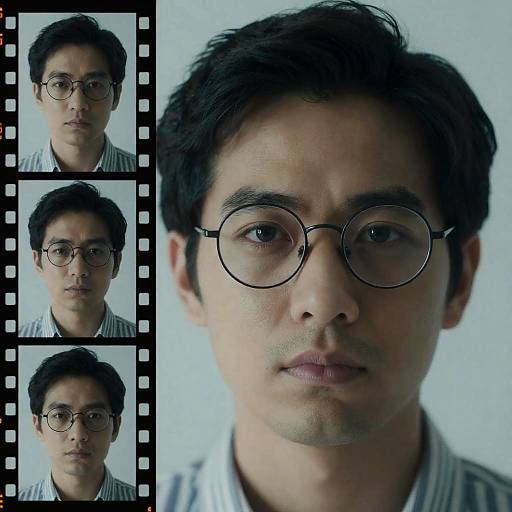 Close-Up Portrait of a Serious Man