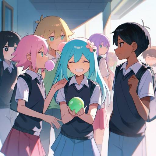 Vibrant Group of Friends in Omori Style