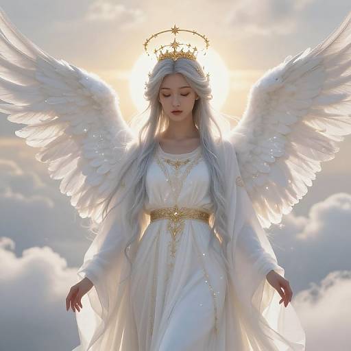 Serene Silver-Haired Angelic Grace