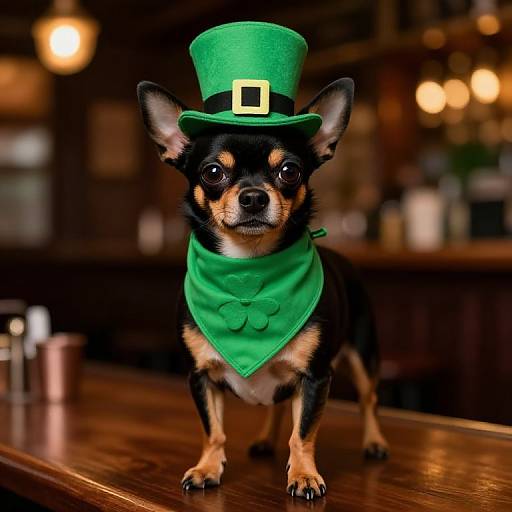 Cyberpunk Chihuahua Celebrates St. Patrick's Day