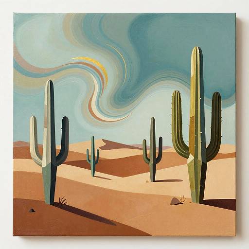 Abstract Desert Panorama in Modern Art