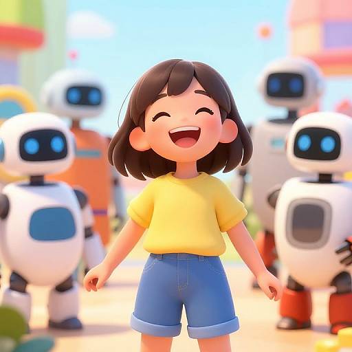 Joyful AI Tween with Robots