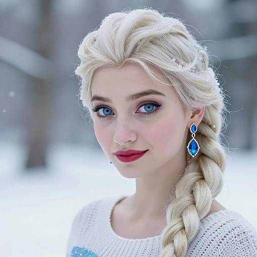Elegant Winter Portrait of Blonde Woman