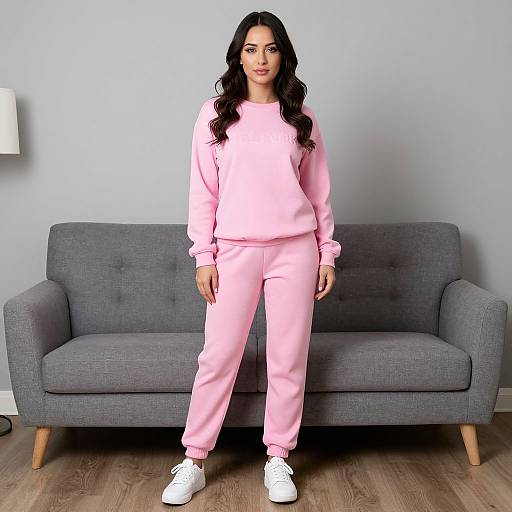 Woman in Pink Sweatpants Costume