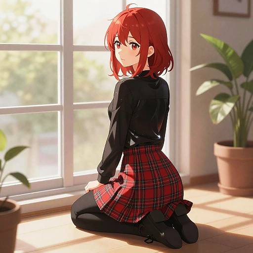 Cozy Anime Girl by Sunlit Window