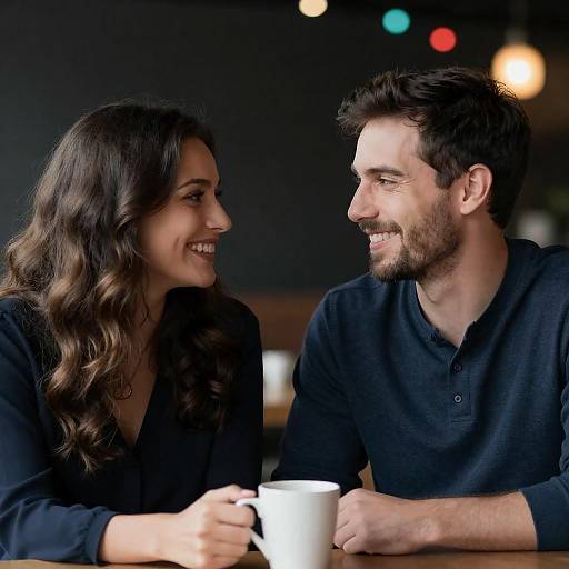 Intimate Moment of a Smiling Couple