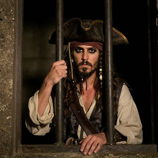 Mysterious Pirate in a Shadowed Setting