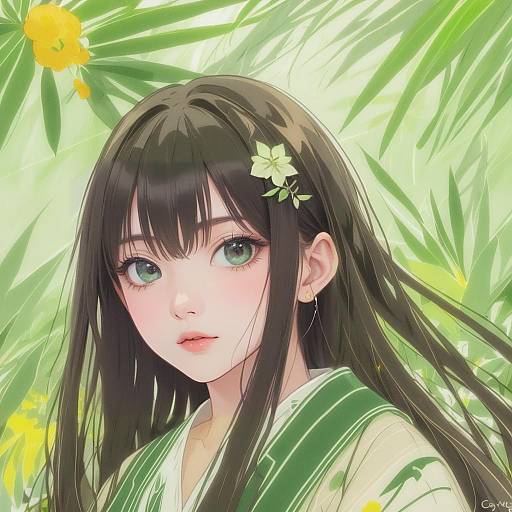 Illustration of Hanazono tae, bang dream! in the style of Csyday