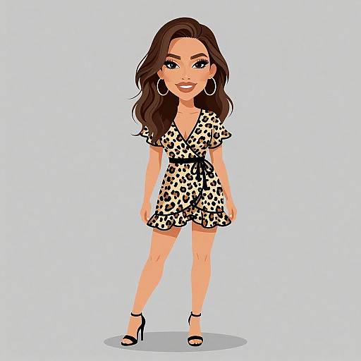 Trendy Woman in Leopard Print Dress