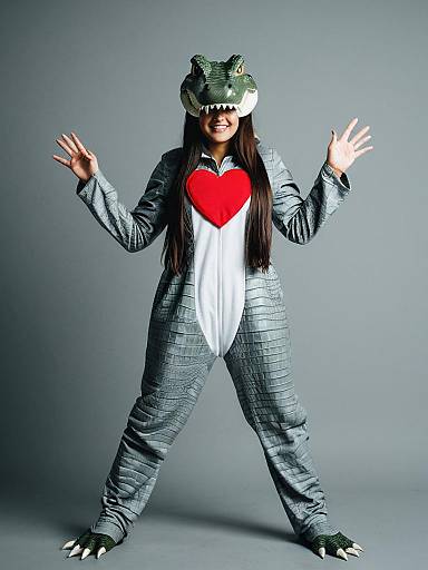 Realistic Woman in Crocodile Costume