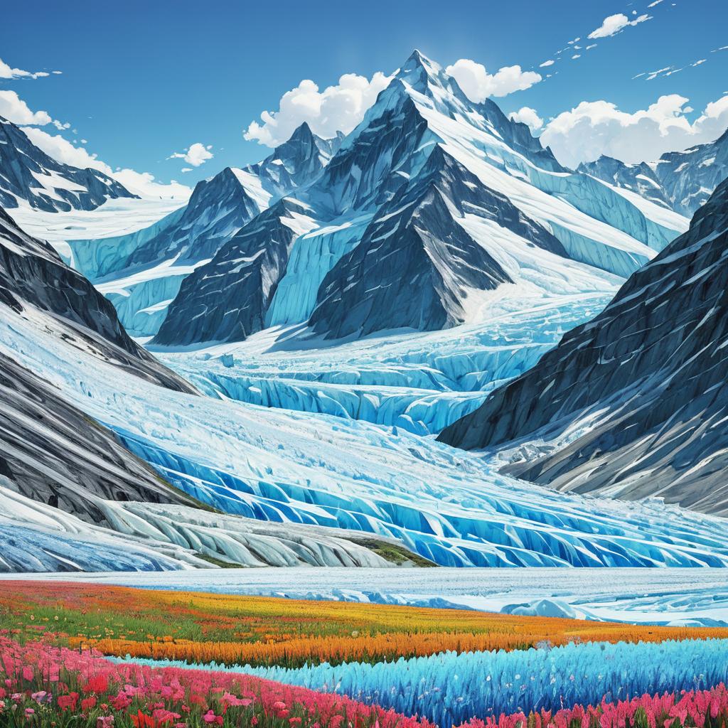 Stunning Glacier Fields in Vibrant Daylight