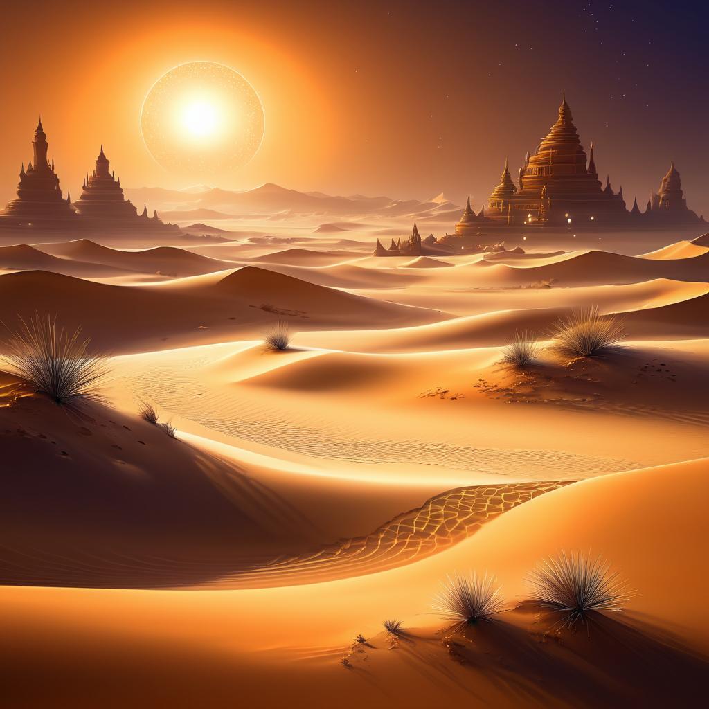 Mystical Desert with Shimmering Sands