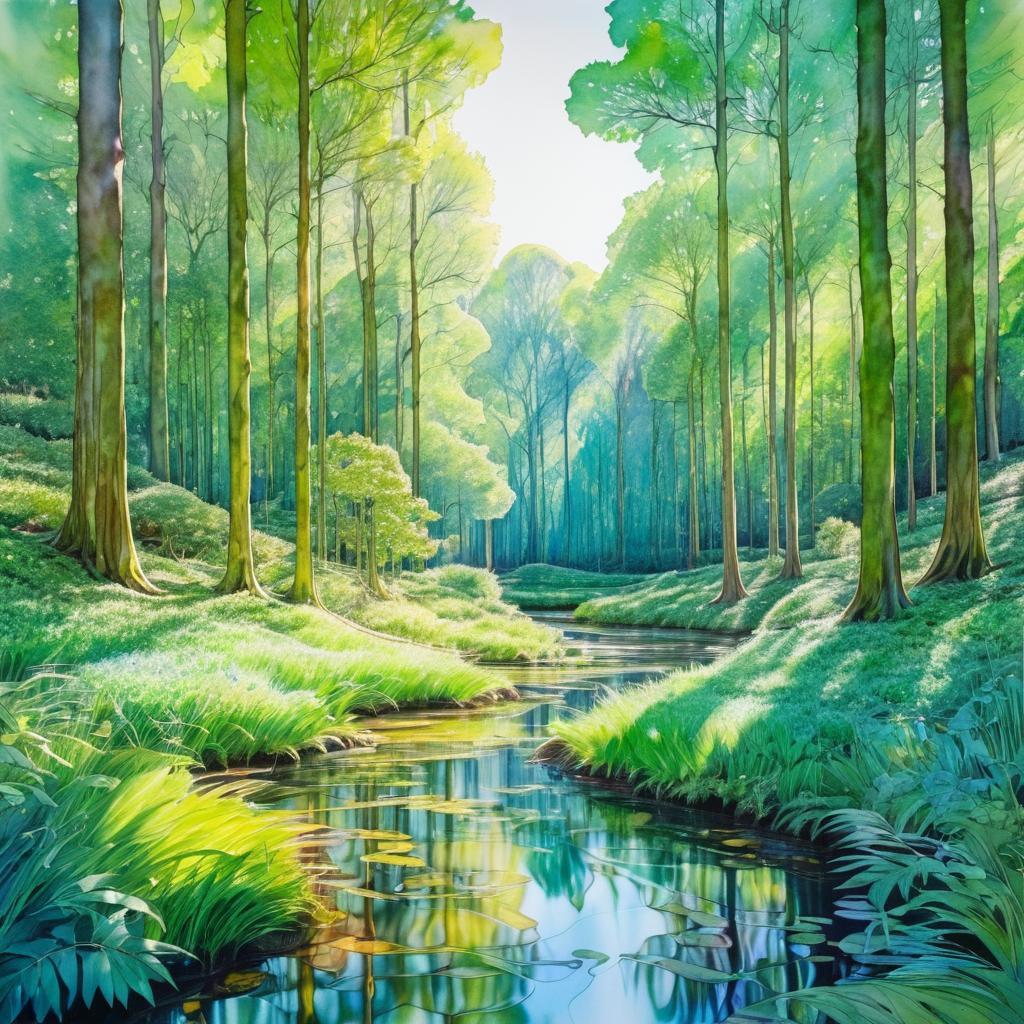 Tranquil Hidden Forest Glade Art