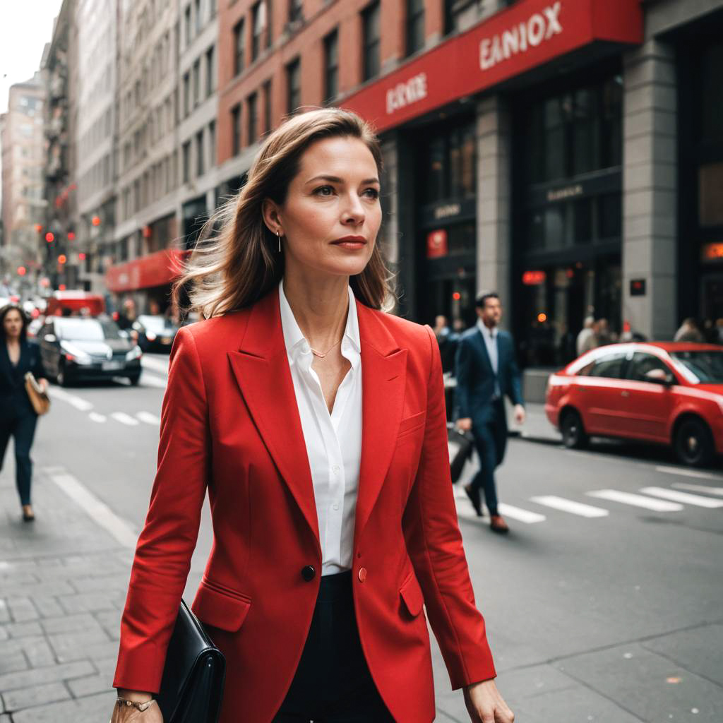 Chic Businesswoman in Urban Setting